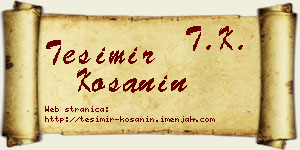 Tešimir Košanin vizit kartica